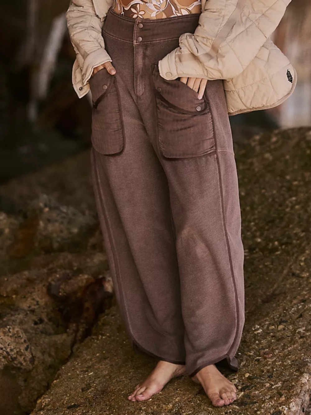 Free People Timko pants in Cocoa